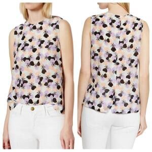 EQUIPMENT Reagan Blouse Tank Top Desert Bloom Floral Button Back Cotton Silk XS